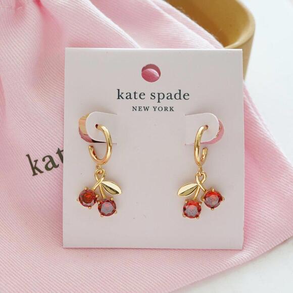 Kate Spade Cherry Huggies Hoop Earrings - Picture 1 of 3